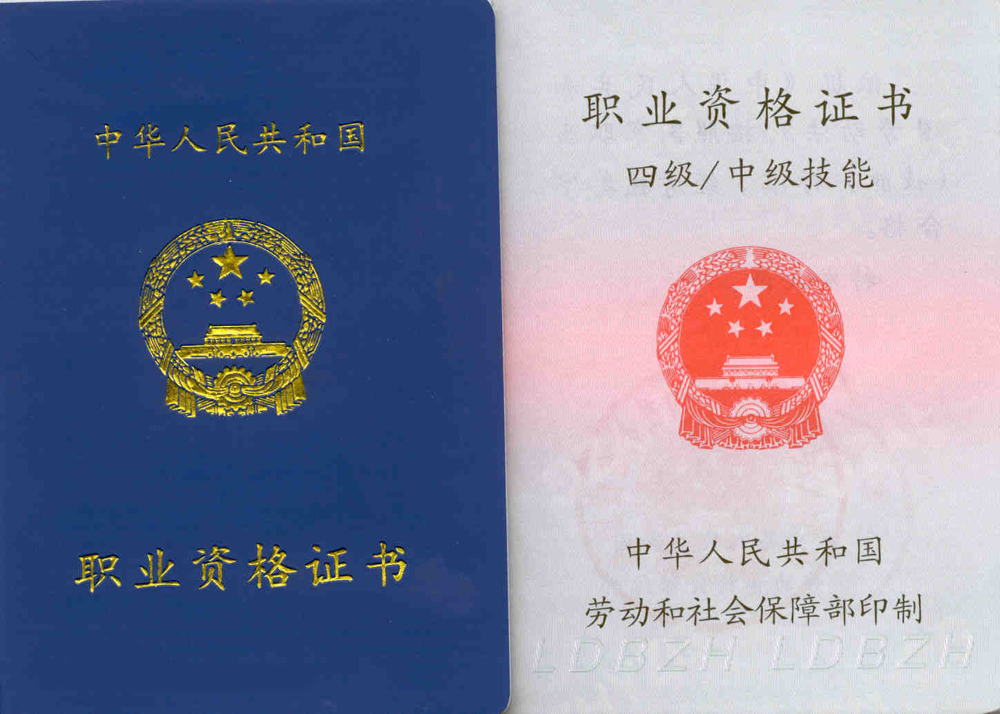 職業(yè)資格培訓證書