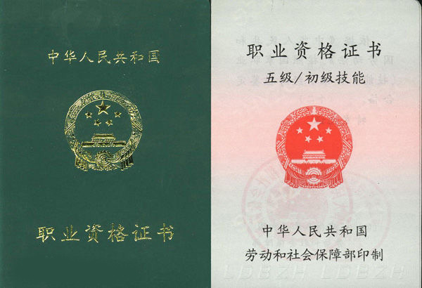 職業(yè)資格培訓證書